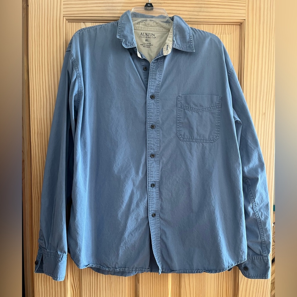 Austin‎ Clothing Co Blue Long Sleeve Button Down Shirt Size XL